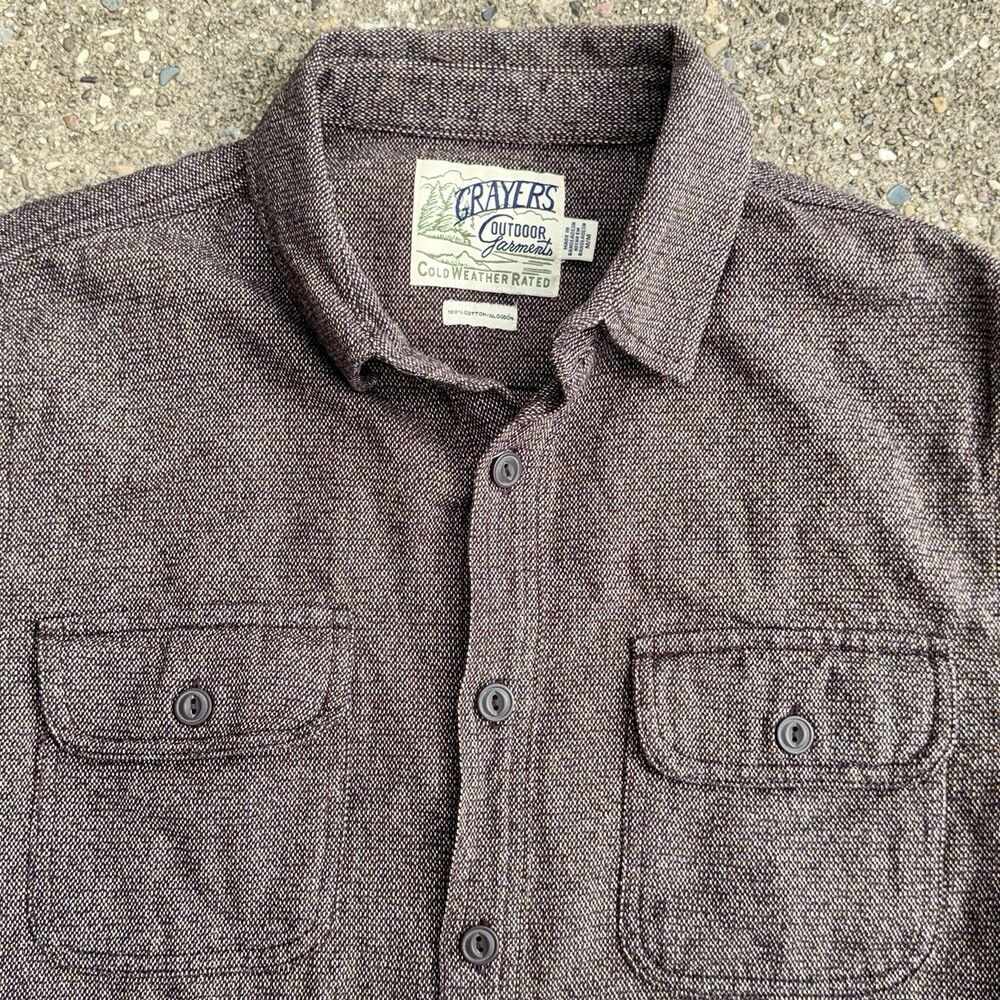 Grayers Shacket Shirt Jacket Mens Size Medium Brown Color Cotton EUC Outdoors